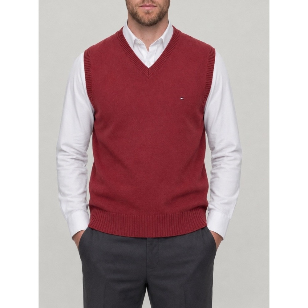 Tommy Hilfiger Red/Maroon Pullover Sweater Vest
